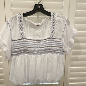 Free People Crop Peasant Top